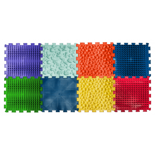 Mata sensoryczna do masażu stóp "Puzzle Mix" 8 elementów