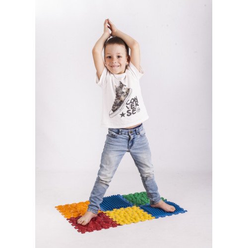 Mata sensoryczna do masażu stóp "Puzzle Mix" 10 elementów